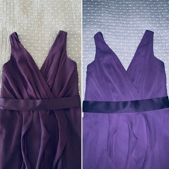 ✨💃👰🤵 White by Vera Wang V-Neck Wrapped Bodice Dress - Picture 6 of 16